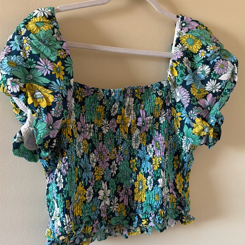 Smocked floral top